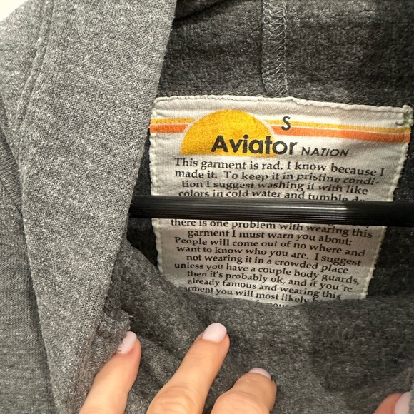 Aviator Nation Ninja Heather Gray Hoodie, Size Small - Picture 8 of 8
